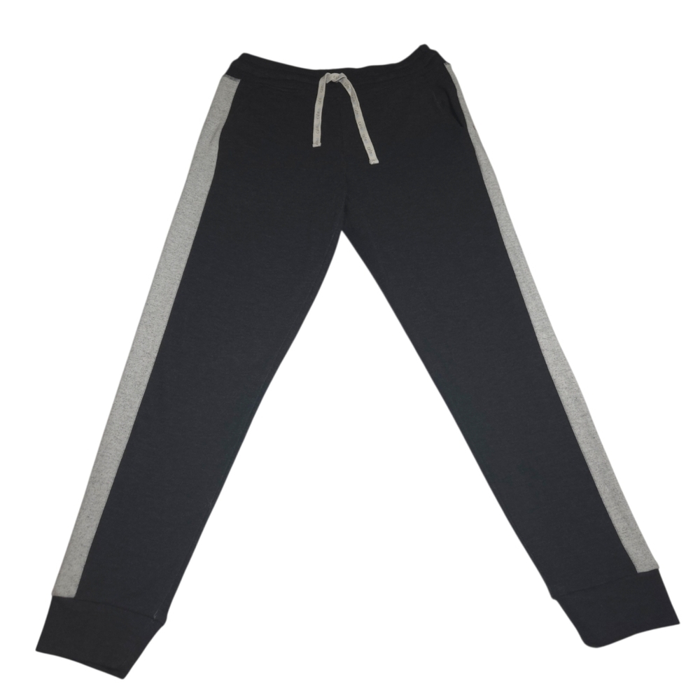 Johnny Was Calme Joggers High Rise Black Gray Stripe Drawstring Soft XS NWOT